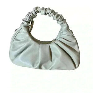 Expressions NYC Ivory Mini Purse Beautiful Vegan Leather with Gold Zipper